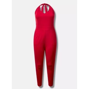 torrid Red Halter Jumpsuit with Keyhole